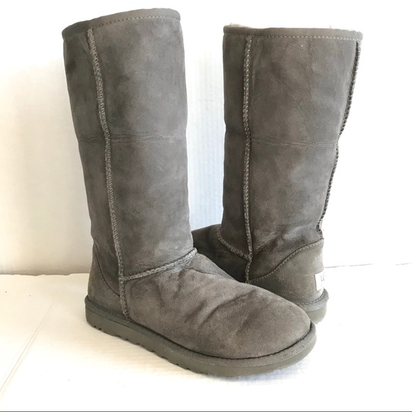 UGG Shoes - UGG Classic tall gray shearling winter boot 6